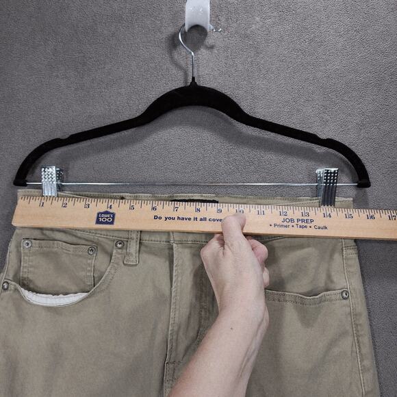 Lucky Brand 121 Slim Straight Pants sz 30x32 Mens Beige Canvas Khakis Chinos - Picture 9 of 11